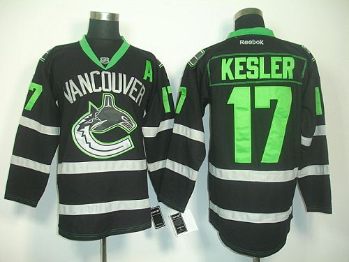 Canucks #17 Ryan Kesler Black Ice Stitched NHL Jersey