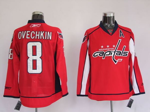 Capitals #8 Alex Ovechkin Stitched Red NHL Jersey