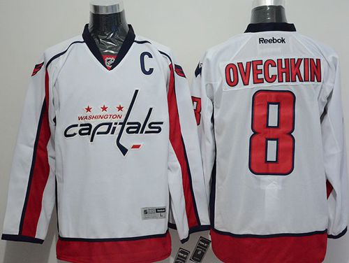 Capitals #8 Alex Ovechkin White Stitched NHL Jersey