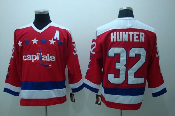 Capitals #32 Hunter Stitched CCM Throwback Red NHL Jersey