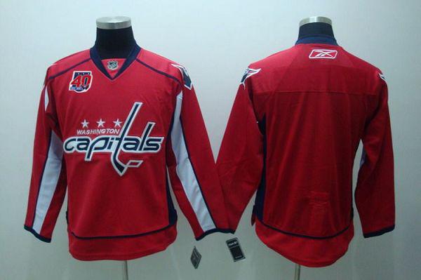 Capitals Blank Red 40th Anniversary Stitched NHL Jersey