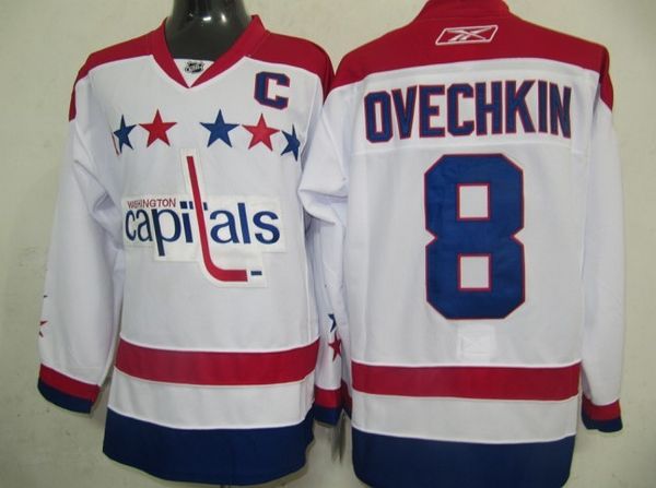 Capitals #8 Alex Ovechkin Stitched White 2011 Winter Classic Vintage NHL Jersey