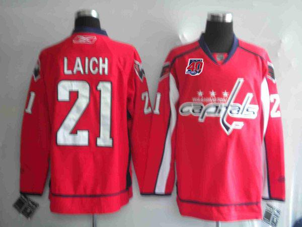 Capitals #21 Brooks Laich Red 40th Anniversary Stitched NHL Jersey