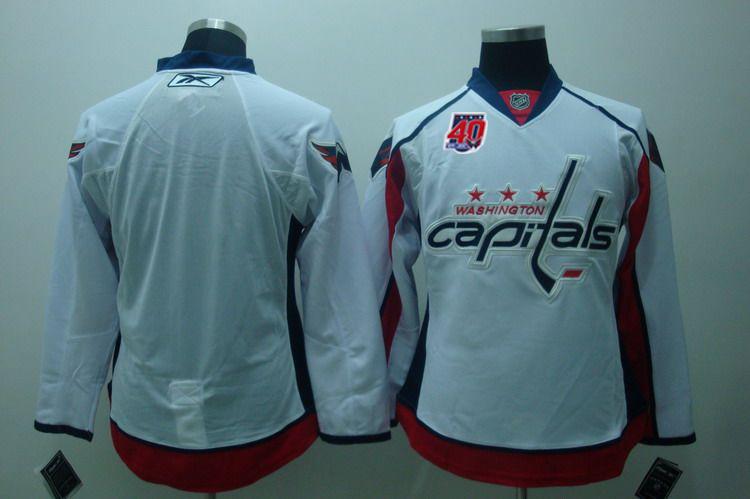 Capitals Blank White 40th Anniversary Stitched NHL Jersey