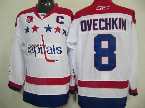 Capitals #8 Alex Ovechkin White 2011 Winter Classic Vintage 40th Anniversary Stitched NHL Jersey
