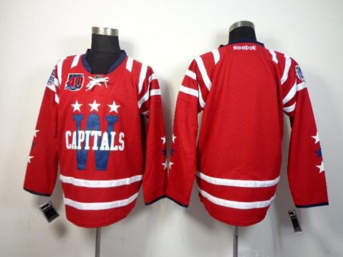 Capitals Blank 2015 Winter Classic Red 40th Anniversary Stitched NHL Jersey