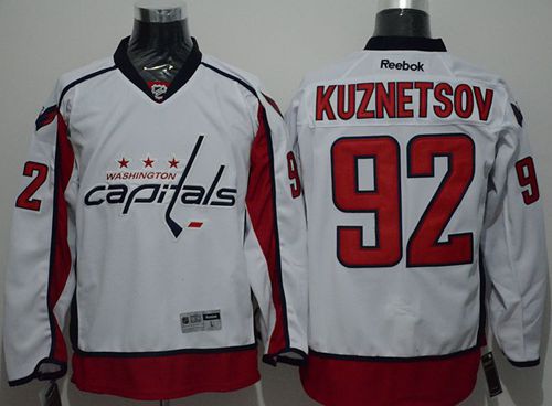 Capitals #92 Evgeny Kuznetsov White Stitched NHL Jersey