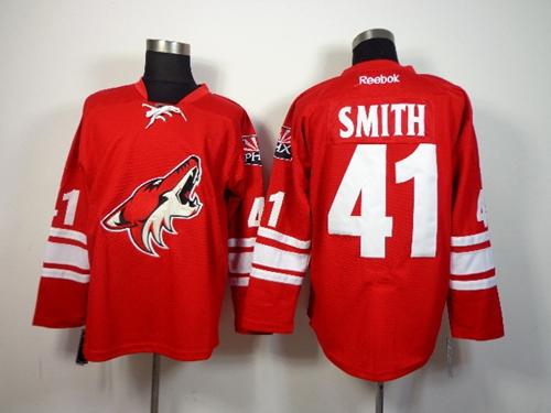 Coyotes #41 Mike Smith Red Home Stitched NHL Jersey