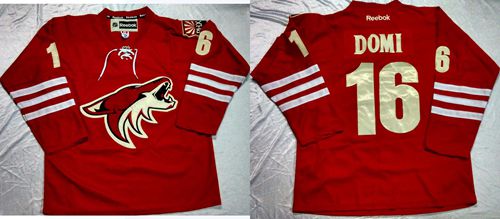 Coyotes #16 Max Domi Red Home Stitched NHL Jersey