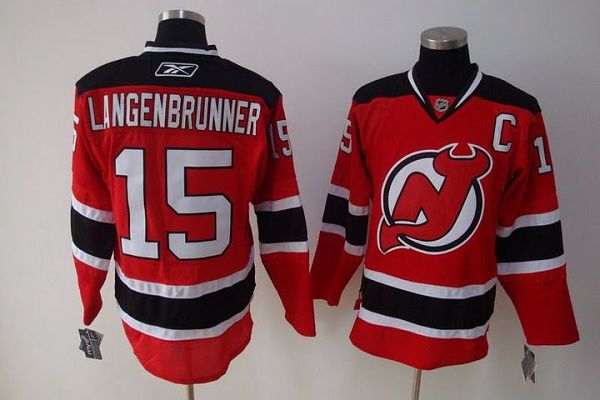 Devils #15 Jamie Langenbrunner Stitched Red NHL Jersey