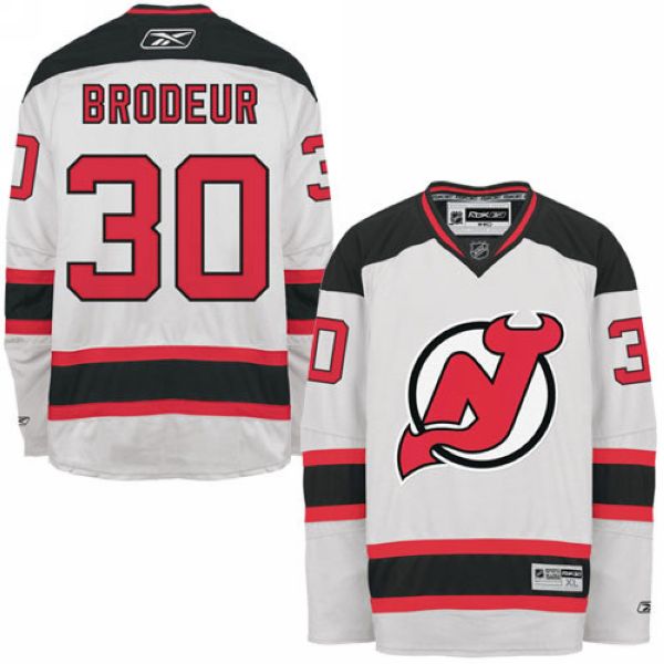 Devils #30 Martin Brodeur Stitched White NHL Jersey