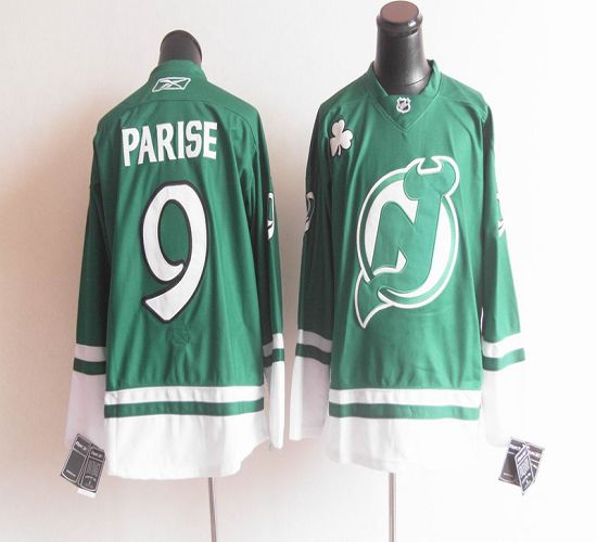 Devils St Patty's Day #9 Zach Parise Green Stitched NHL Jersey