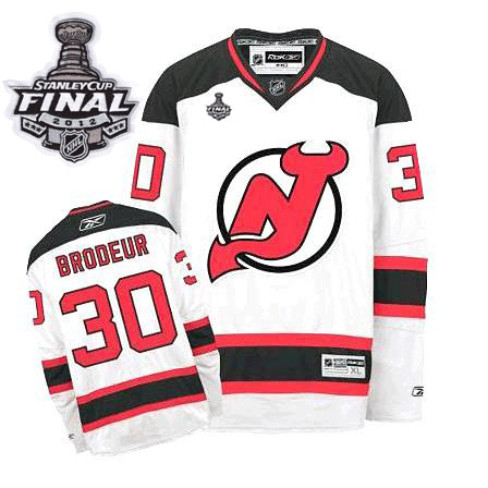Devils #30 Martin Brodeur 2012 Stanley Cup Finals White Stitched NHL Jersey
