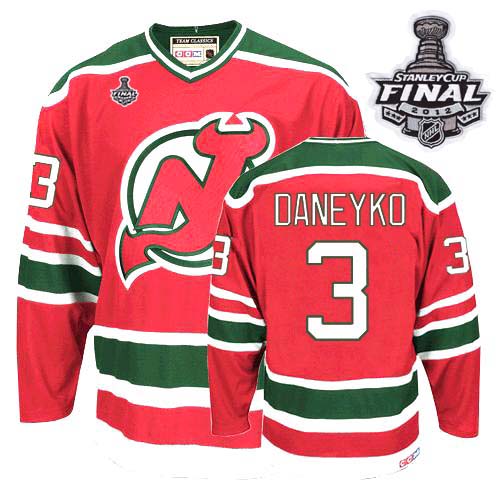 Devils #3 Ken Daneyko 2012 Stanley Cup Finals Red/Green CCM Team Classic Stitched NHL Jersey