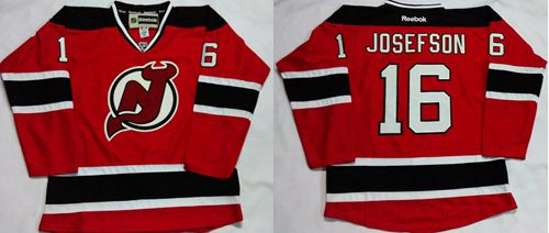 Devils #16 Jacob Josefson Red Home Stitched NHL Jersey