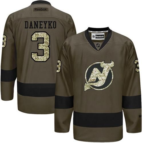 Devils #3 Ken Daneyko Green Salute to Service Stitched NHL Jersey