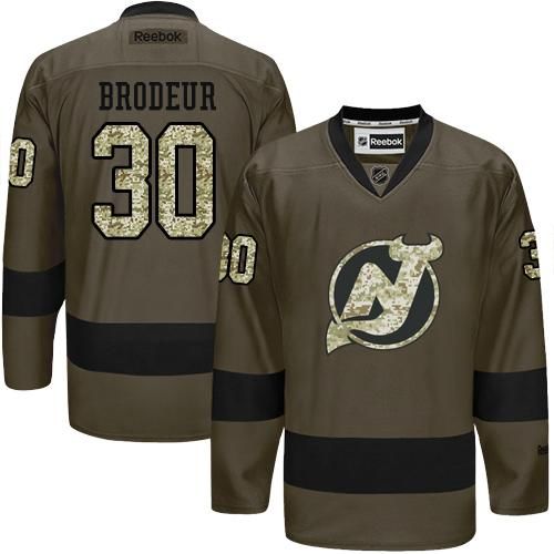 Devils #30 Martin Brodeur Green Salute to Service Stitched NHL Jersey