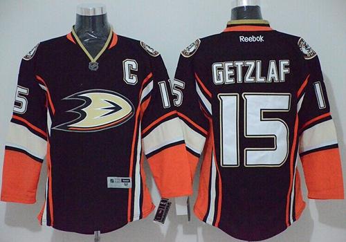 Ducks #15 Ryan Getzlaf Stitched Black Third NHL Jersey
