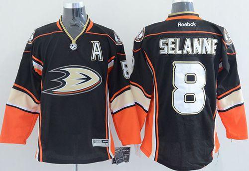 Ducks #8 Teemu Selanne Black Third Stitched NHL Jersey