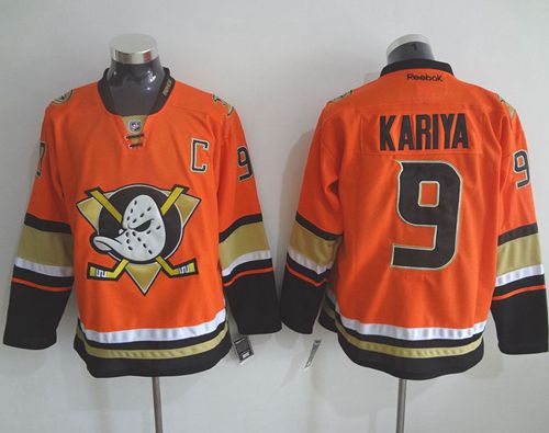 Ducks #9 Paul Kariya Orange Alternate Stitched NHL Jersey