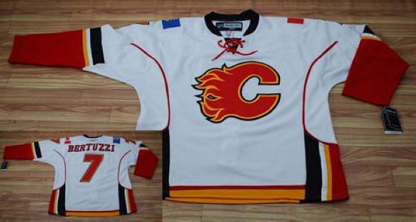 Flames #7 Todd Bertuzzi Stitched White NHL Jersey