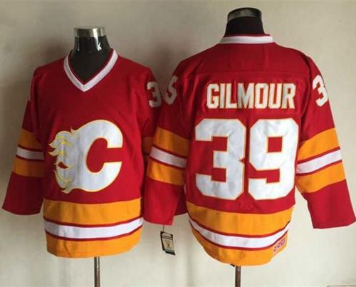 Flames #39 Doug Gilmour Red CCM Throwback Stitched NHL Jersey