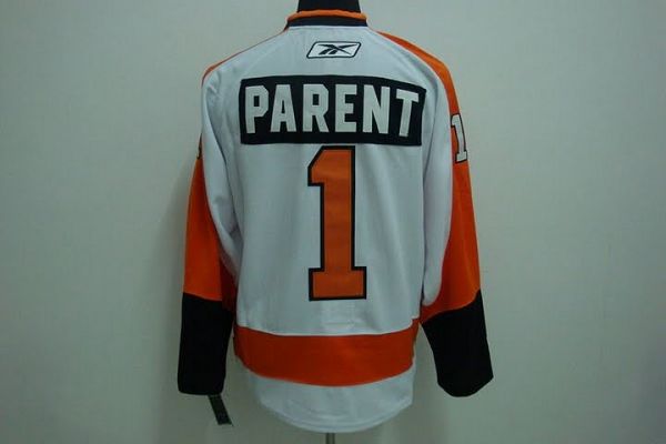 Flyers #1 Bernie Parent Stitched Winter Classic White NHL Jersey