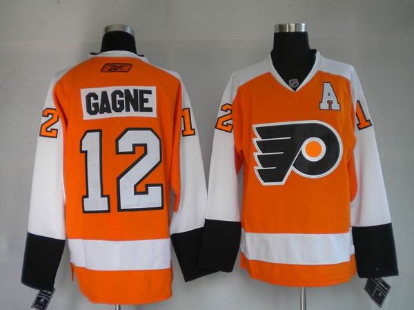 Flyers #12 Simon Gagne Stitched Orange NHL Jersey