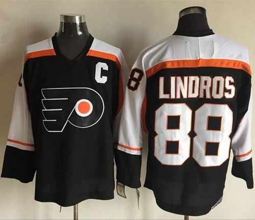 Flyers #88 Eric Lindros Black CCM Throwback Stitched NHL Jersey