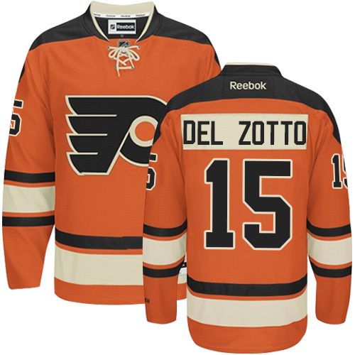Flyers #15 Michael Del Zotto Orange Alternate Stitched NHL Jersey