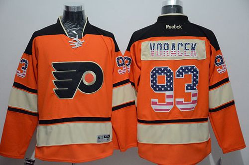 Flyers #93 Jakub Voracek Orange Alternate USA Flag Fashion Stitched NHL Jersey
