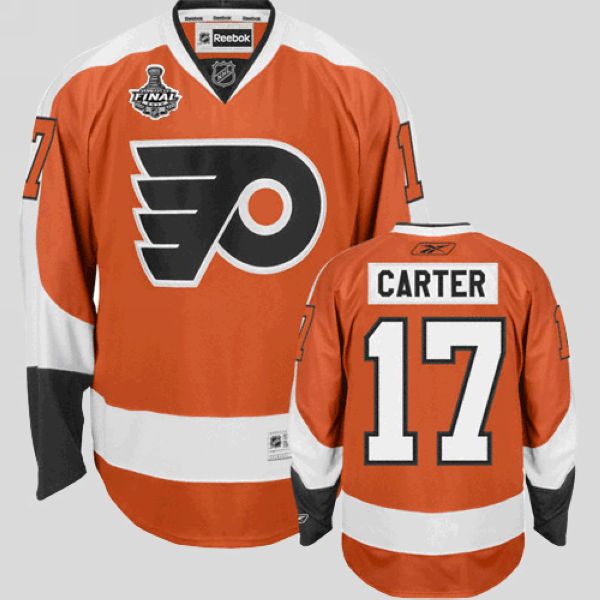 Flyers #17 Jeff Carter Stitched Orange NHL Jersey with Stanley Cup Finals Patch