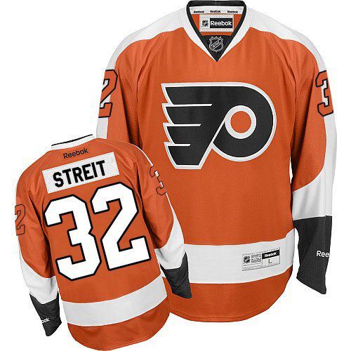 Flyers #32 Mark Streit Orange Home Stitched NHL Jersey