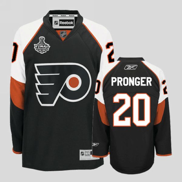 Flyers #20 Chris Pronger Stitched Black NHL Jersey with Stanley Cup Finals Patch