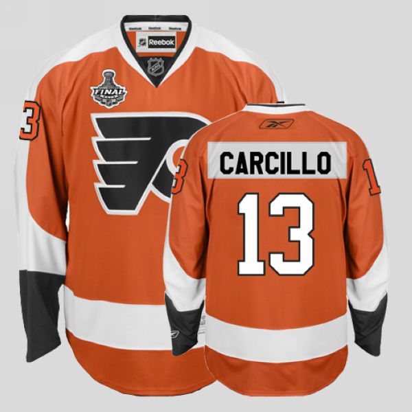 Flyers #13 Daniel Carcillo Stitched Orange NHL Jersey with Stanley Cup Finals