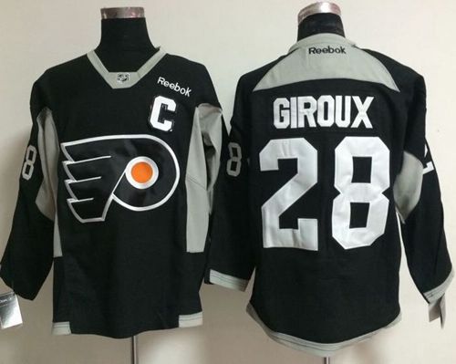 Flyers #28 Claude Giroux Black Practice Stitched NHL Jersey