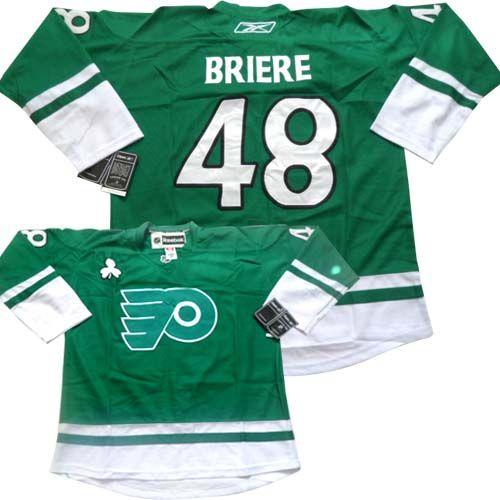 Flyers #48 Danny Briere Green St. Patty's Day Stitched NHL Jersey