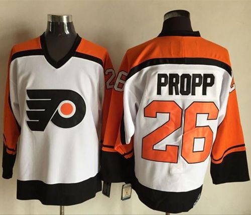 Flyers #26 Brian Propp White/Black CCM Throwback Stitched NHL Jersey