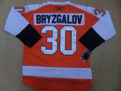 Flyers #30 Ilya Bryzgalov Orange Stitched NHL Jersey