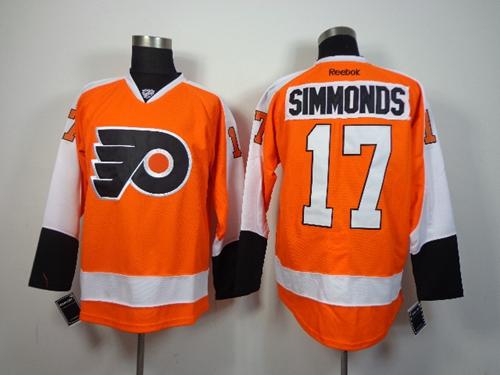 Flyers #17 Wayne Simmonds Orange Stitched NHL Jersey