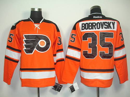 Flyers #35 Sergei Bobrovsky Orange Official 2012 Winter Classic Stitched NHL Jersey