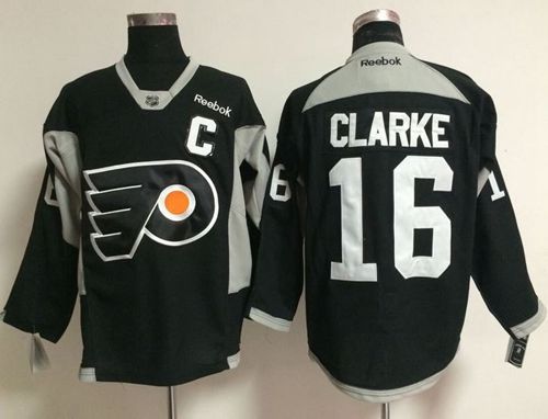 Flyers #16 Bobby Clarke Black Practice Stitched NHL Jersey