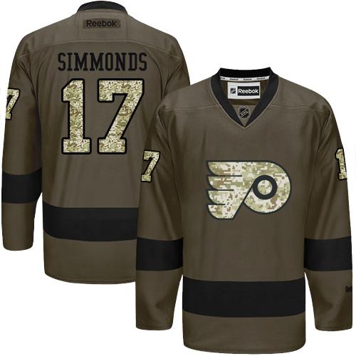 Flyers #17 Wayne Simmonds Green Salute to Service Stitched NHL Jersey