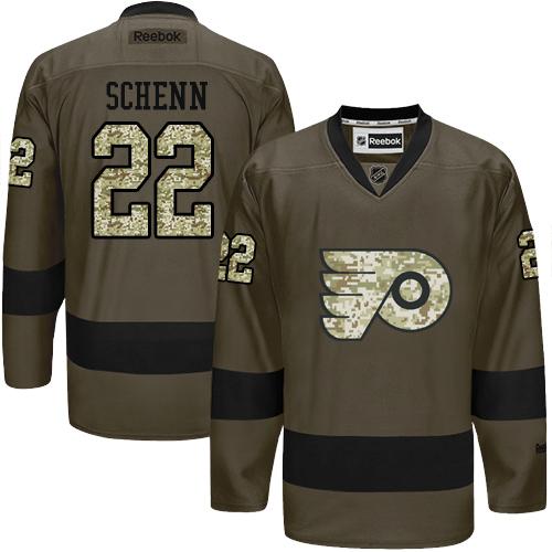 Flyers #22 Luke Schenn Green Salute to Service Stitched NHL Jersey