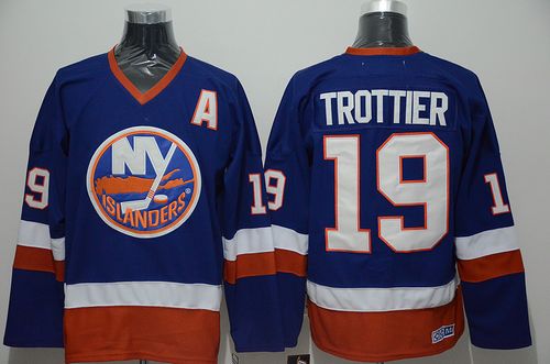 Islanders #19 Bryan Trottier Stitched Baby Blue CCM Throwback NHL Jersey
