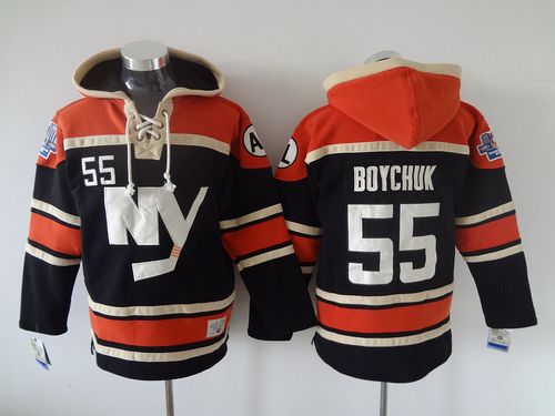 Islanders #55 Johnny Boychuk Dark Blue Sawyer Hooded Sweatshirt Stitched NHL Jersey