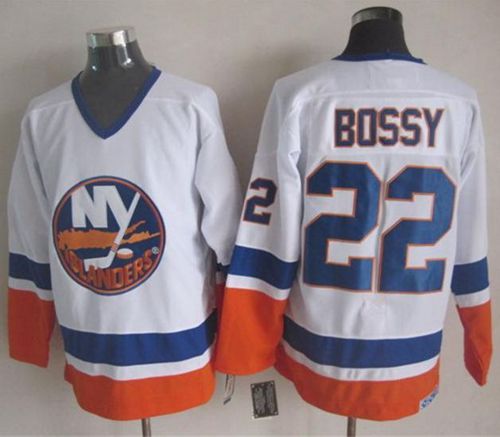 Islanders #22 Mike Bossy White CCM Throwback Stitched NHL Jersey