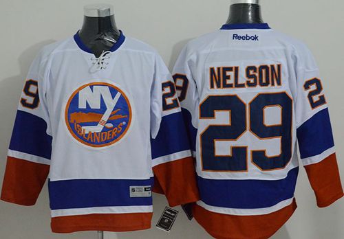 Islanders #29 Brock Nelson White Stitched NHL Jersey