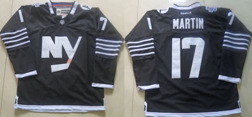 Islanders #17 Matt Martin Black Alternate Stitched NHL Jersey