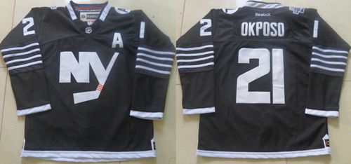 Islanders #21 Kyle Okposo Black Alternate Stitched NHL Jersey